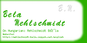 bela mehlschmidt business card